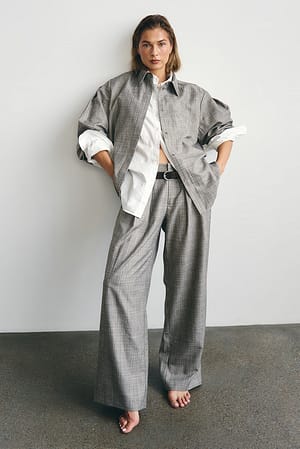 Dark Grey Melange Pantalón con detalle en la cinturilla