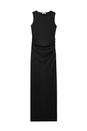 Black Jersey Sleeveless Maxi Dress