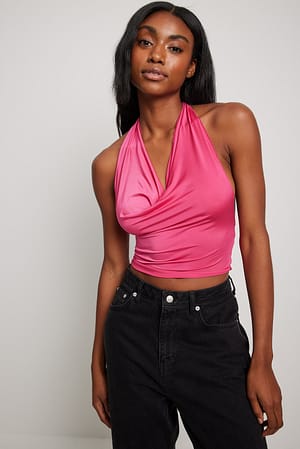Pink Waterfall Tie Back Singlet