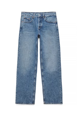 Light Blue Way Mid Waist Straight Jeans