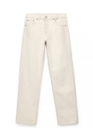 Beige Way raka jeans med mellanhög midja