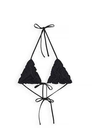 Black Triangelbikinibeha met knoopdetail en brede band