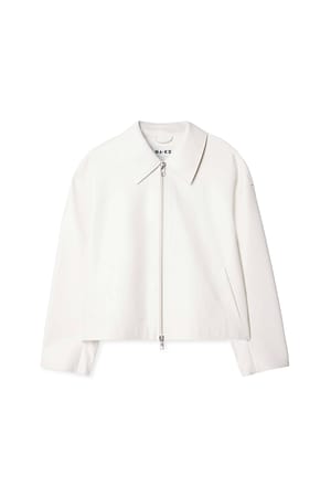 Light Beige Wide Collar Pu Jacket