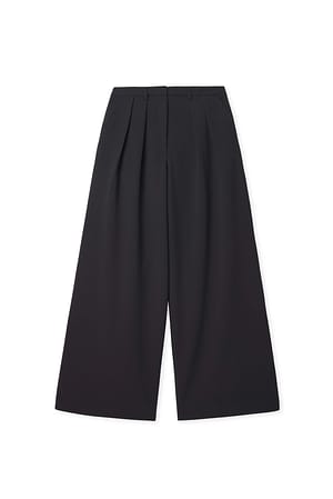 Black weite Anzughose mit hoher Taille