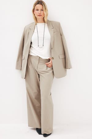 Sand Wide Mid Waist Pants