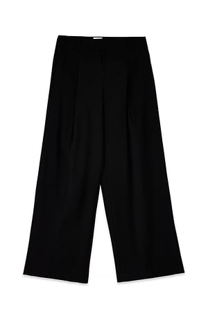Black Melange-Hose mit mittlerer Taille