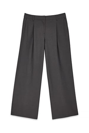 Dark Grey Melange-Hose mit mittlerer Taille