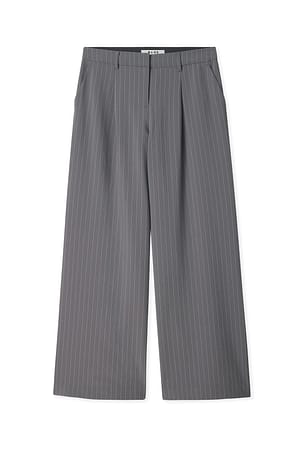 Stripe weite Anzughose mit mittlerer Taille