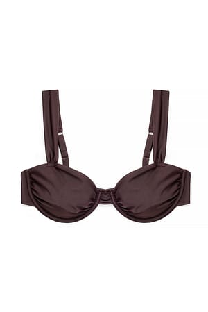 Brown drapierter Bikini-BH mit breiten Trägern