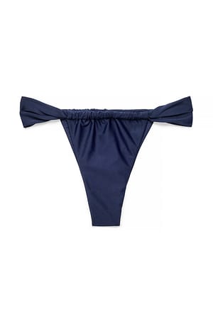 Dark Blue Drapert bikinitruse med vide stropper