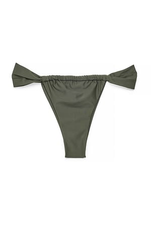 Dark Green drapierter Bikini-Slip mit weiten Trägern