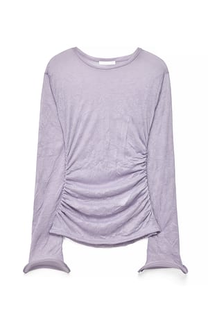 Lavender Jersey-topp med kablede ermer