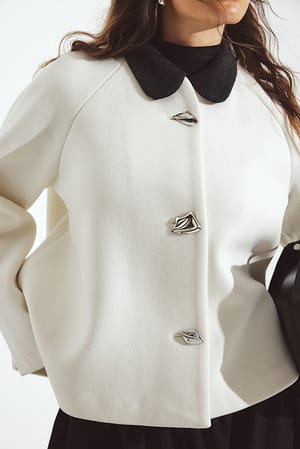 White Wool Blend Jacket