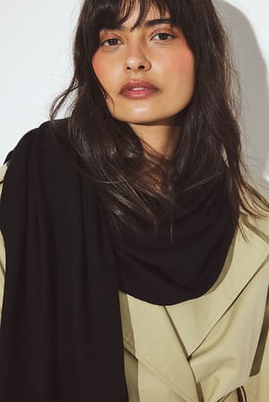 Black Wool Knitted Scarf