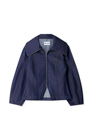 Rinse Wash Jakke i denim med glidelåsdetaljer