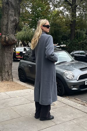 Grey Oversized jas met ruime schouders