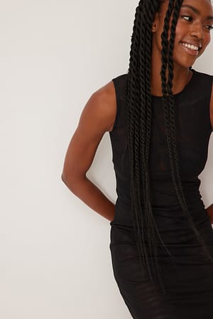 Black Midi-jurk van mesh