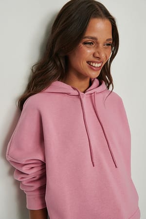 Old Pink Organische basic cropped hoodie