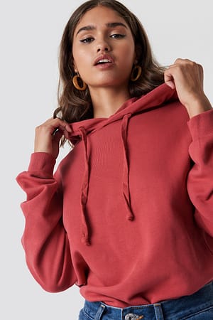 Washed Red Hoodie Basique