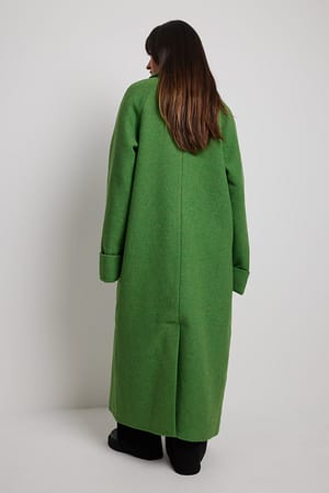 Green Oversized jas met grote kraag