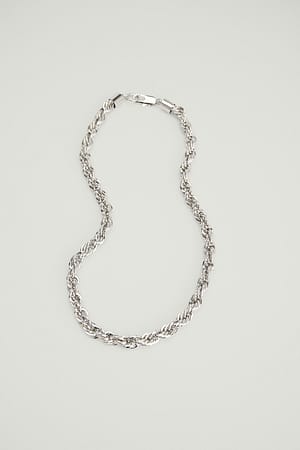 Silver Chunky Rope Chain Necklace