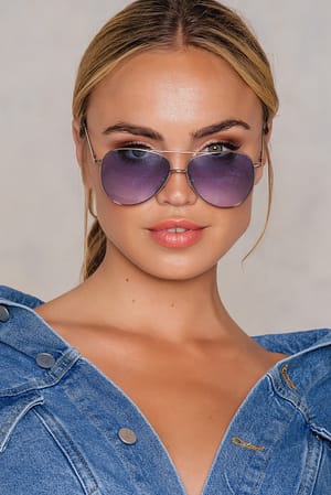Lilac Kolorowe okulary słoneczne Aviator