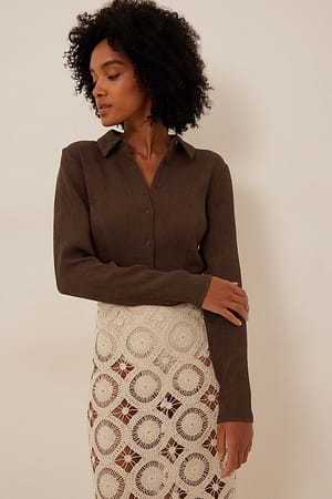 Brown Cropped blouse