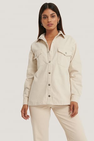 Offwhite Ekologiczna koszula dżinsowa