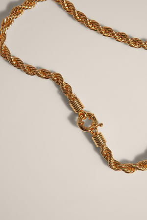 Gold Vergoldete gedrehte Ring-Halskette