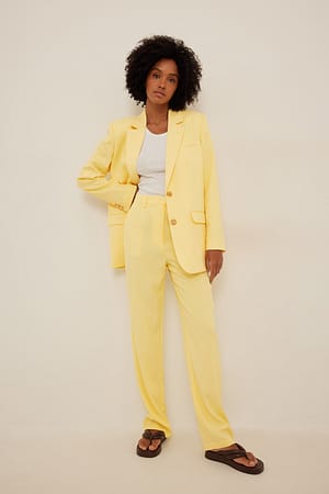 Light Yellow Pantalon met hoge taille