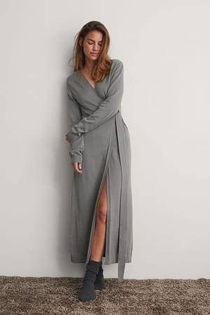 Grey Neulottu aamutakkityylinen mekko