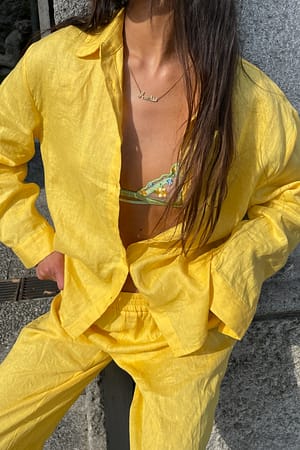 Yellow Lniana koszula