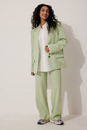 Khaki Green Keskivyötäröiset puvunhousut