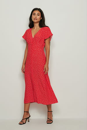 Red Dot Midi-jurk met knopen