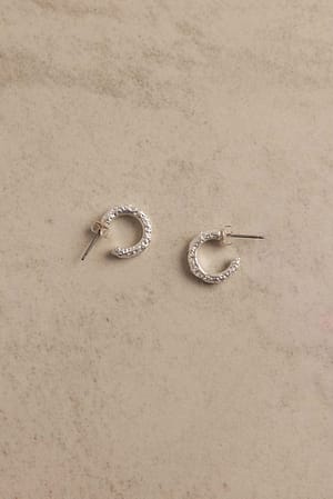 Silver Mini Crafted Silver Plated Hoops