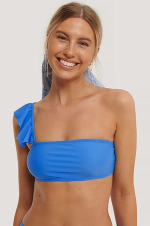 Blue Haut De Bikini
