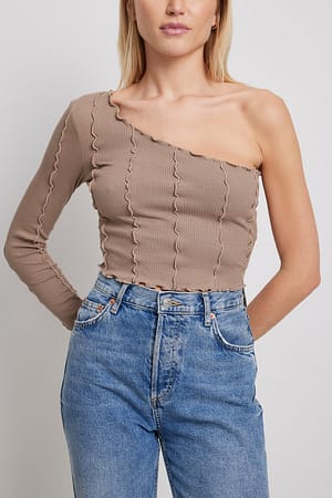 Taupe One sleeve top