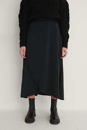 Black Slå-om-nederdel