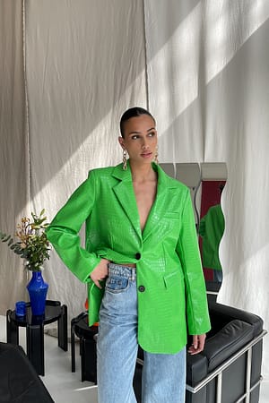 Green Oversized reptiel blazer
