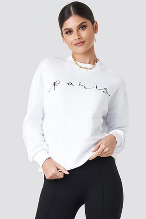 White Paris Oversized Sweatshirt