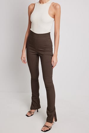 Brown Stripe Pantalon