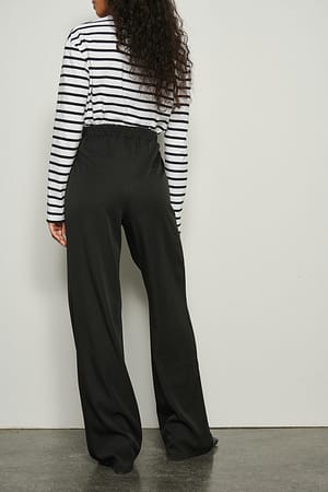 Black Gerecycleerde pantalon met elastische taille