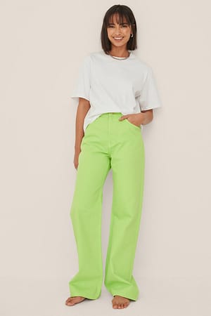 Green Organische relaxed jeans over de volledige lengte