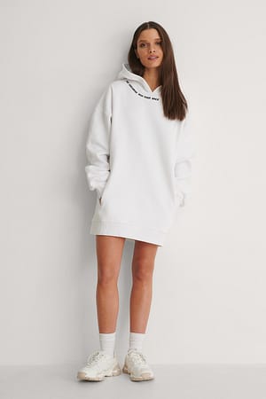 White Organische hoodie