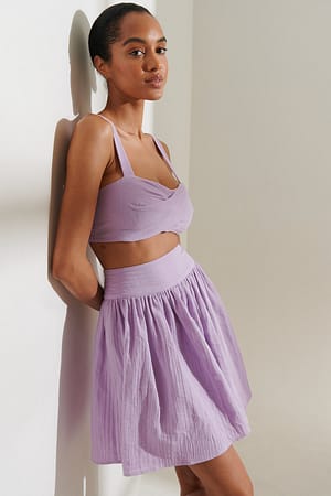 Purple Økologisk kjole med vridd front