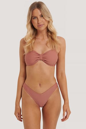 Dusty Dark Pink V-förmiges Bikini-Unterteil