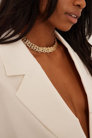 Gold Wide Chain Necklace