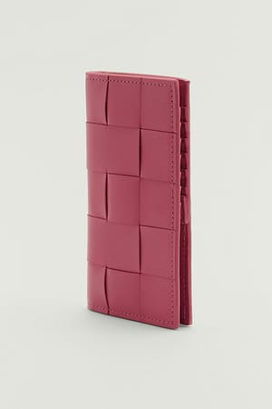 Strong Pink Tkany skórzany portfel
