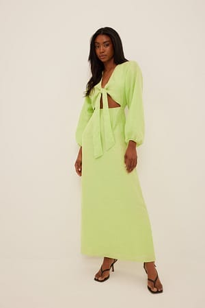 Green Maxi-jurk met strik voor