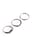 3-pack verzilverde golvende ringen